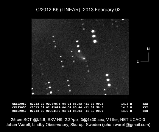 C/2012 K5 (LINEAR), 2 February 2013