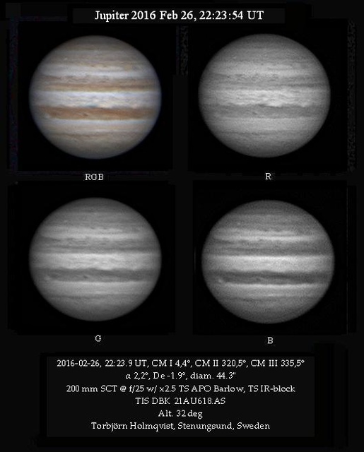 Jupiter 2016 Feb 26, 22:23:54 UT