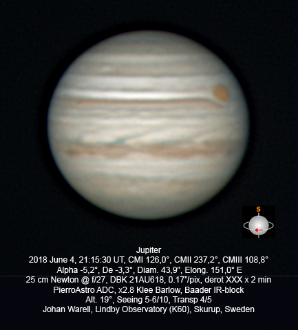 Jupiter 2018-06-04 21:15 UT