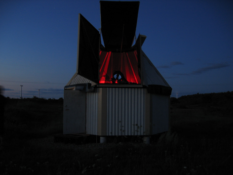Gammalt observatorium i Grönhögen på södra Öland, ej i bruk numera. En bild från tiden då det begav sig.